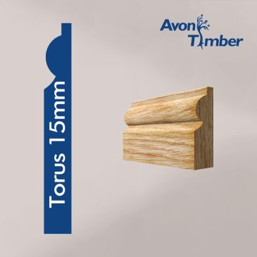 Solid American Oak 15mm Torus Architrave (Per Metre)