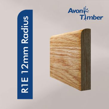 Pencil Round (12mm Radius) Profile Solid Oak Skirting Board (Per Metre)