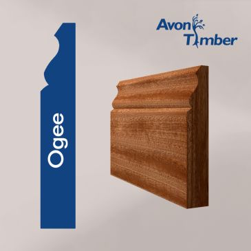 Solid Sapele Ogee Skirting (Per Metre)