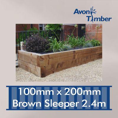 100x200mm Brown Treated Railway Sleeper