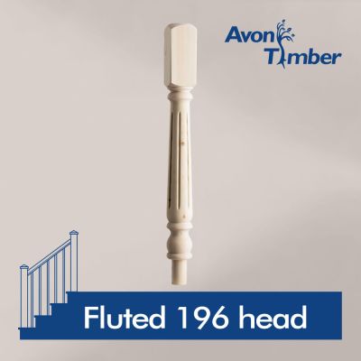 Benchmark Fluted Pine Newel Turning 196mm Head