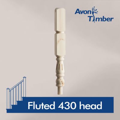 Benchmark Fluted Pine Newel Turning 430mm Head