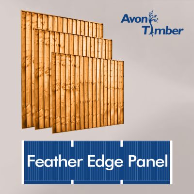 Golden Brown Feather Edge Board Fence Panel