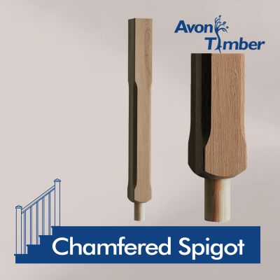 Benchmark Oak Newel Spigot Chamfered (No Cap)