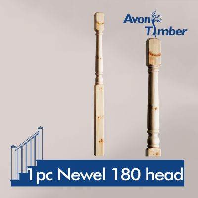 Benchmark Pine Newel One Piece 180mm Head