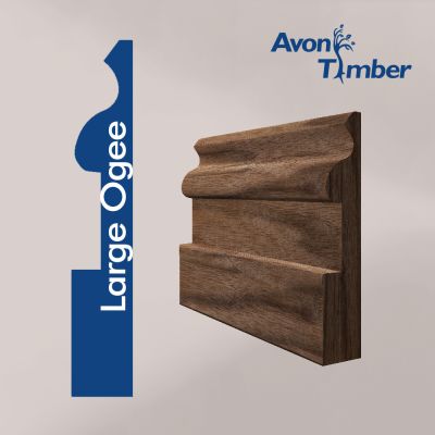 Solid American Black Walnut Large Ogee Skirting (Per Metre)