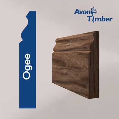 Solid American Black Walnut Ogee Skirting (Per Metre)