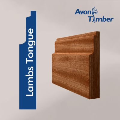 Solid Sapele Lambs Tongue Skirting (Per Metre)