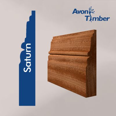 Solid Sapele Saturn Skirting (Per Metre)