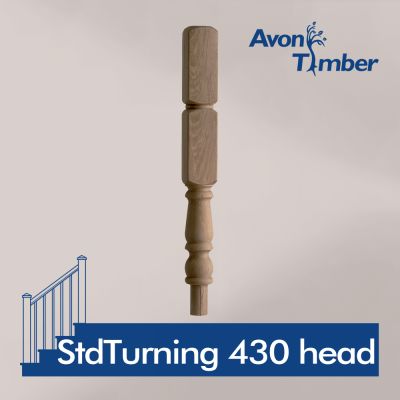 Benchmark Oak Newel Turning 430mm Head