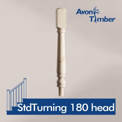 Benchmark Pine Newel Turning 180mm Head