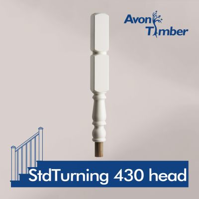 Benchmark White Primed Newel Turning 430mm Head