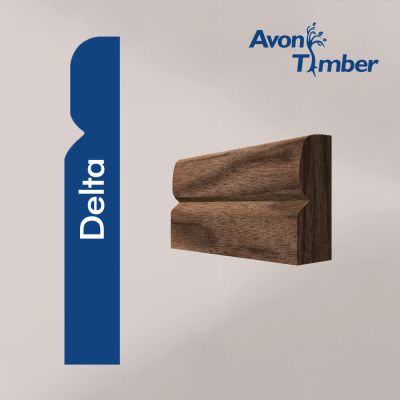 Solid American Black Walnut Delta Architrave (Per Metre)