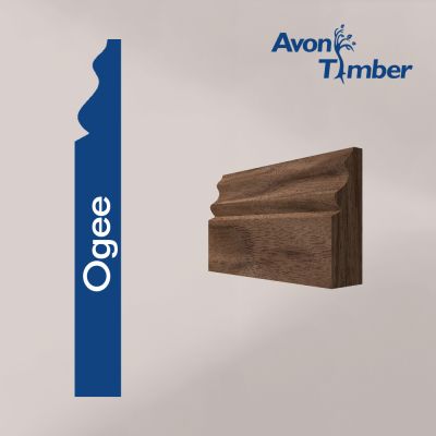 Solid American Black Walnut 15mm Ogee Architrave (Per Metre)