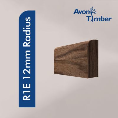 Solid American Black Walnut Pencil Round (12mm Radius) Architrave (Per Metre)