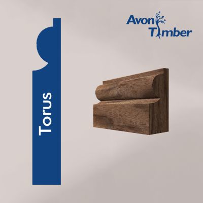 Solid American Black Walnut Torus Architrave (Per Metre)