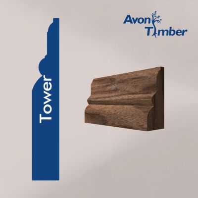 Solid American Black Walnut Tower Architrave (Per Metre)