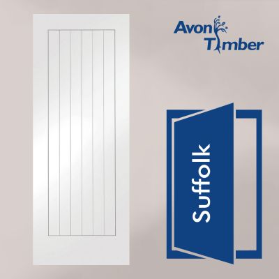 White Primed Internal Fire Door: Type Suffolk