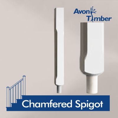 Benchmark White Primed Newel Spigot Chamfered (No Cap)